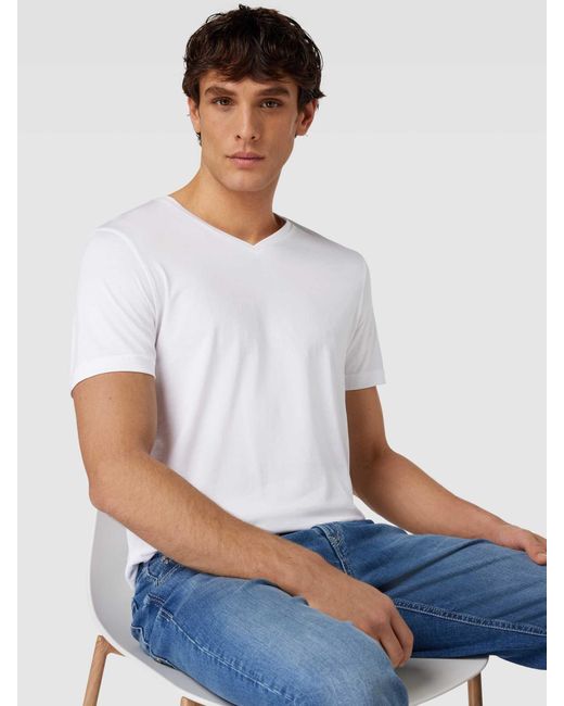Christian Berg Men T-Shirt mit V-Ausschnitt in White für Herren