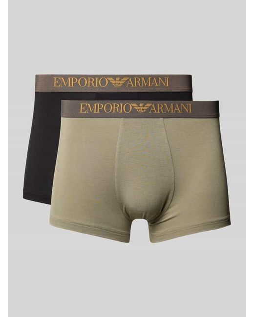 Emporio Armani Boxershorts mit elastischem Logo-Bund im 2er-Pack in Green für Herren