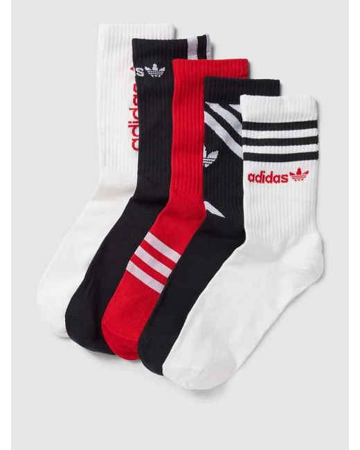 Adidas Originals Socken mit elastischem Rippenbündchen im 5er-Pack in White für Herren