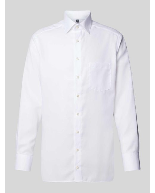 Olymp Modern Fit Zakelijk Overhemd Met Kentkraag in het White voor heren