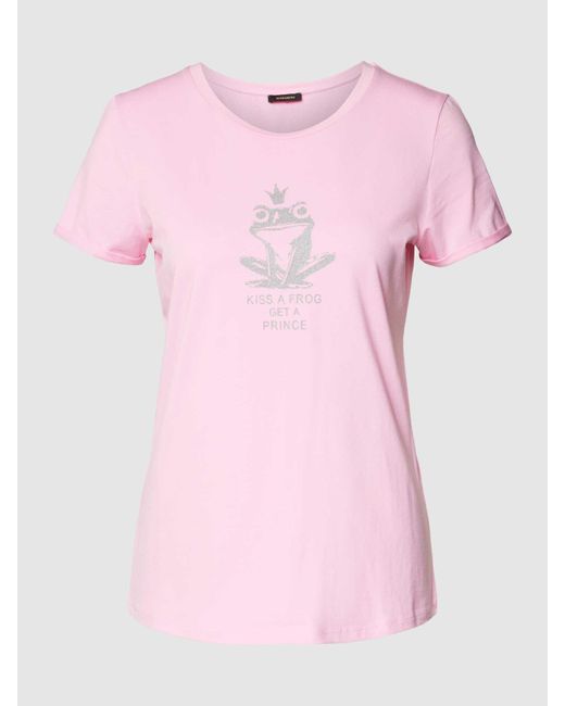 MORE&MORE T-shirt Met Motiefprint in het Pink