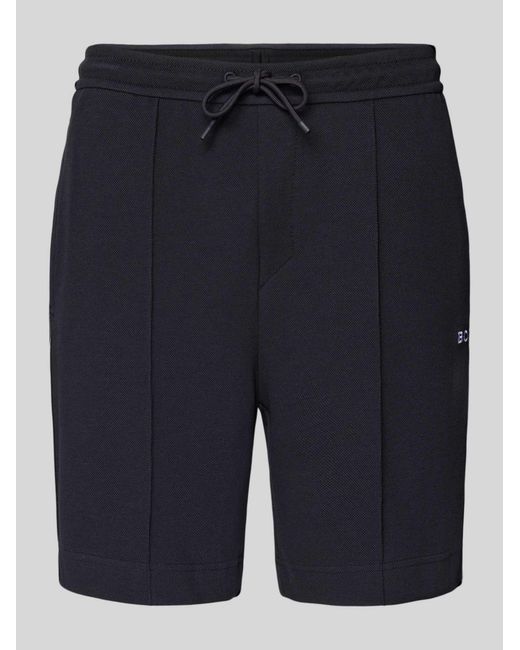 Boss Regular Fit Sweatshorts Van Katoenmix Model 'Jt_Join Headlo' in het Blue voor heren