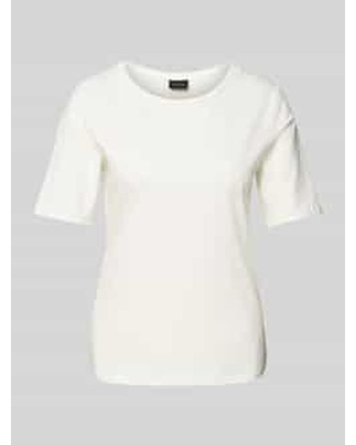 S.oliver Shaped Fit T-Shirt Van Katoenmix Met Satijngarnering Op De Hals in het Natural