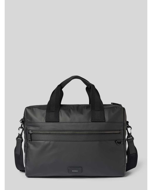 Boss Handtasche mit Label-Badge Modell 'Iann' in Black für Herren