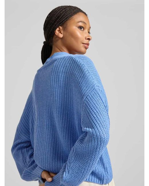 ONLY Blue Regular Fit Strickjacke mit überschnittenen Schultern MODELL 'CAROL'