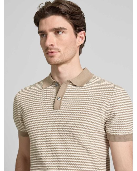 Christian Berg Men Poloshirt Met Korte Knoopsluiting in het Natural voor heren