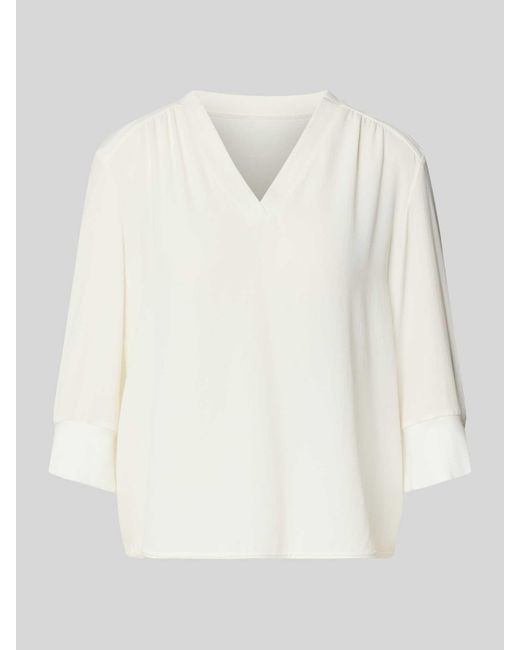 Marc Cain Blouseshirt Met V-Hals En 3/4-Mouwen in het White