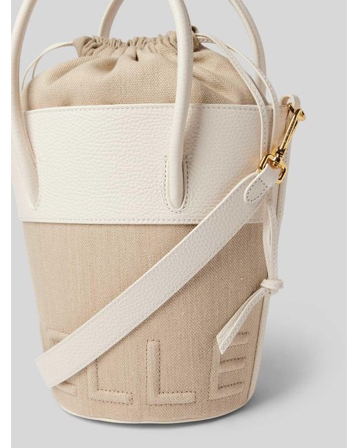 Coccinelle Handtas Met Labelstitching in het Natural