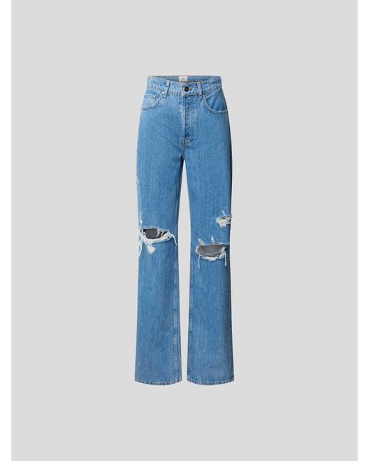 Anine Bing Blue High Waist Jeans mit Bio-Baumwoll-Anteil