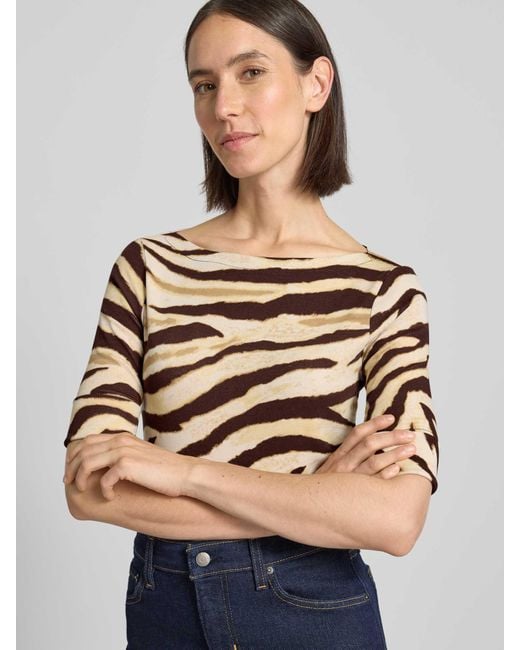 Ralph Lauren T-Shirt Met 3/4-Mouwen, Model 'Judy' in het Multicolor