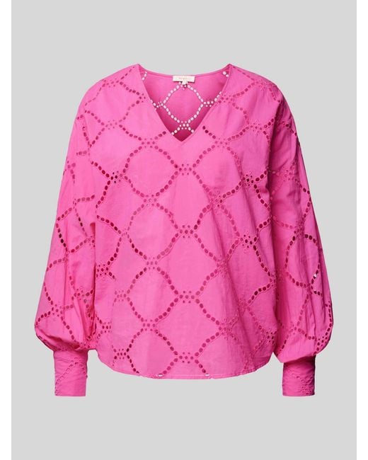 ONLY Pink Bluse mit V-Ausschnitt Modell 'DORA'