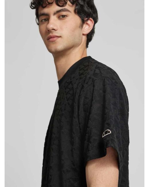 Ellesse T-Shirt Mit Strukturmuster Modell 'Apricale' in Black für Herren