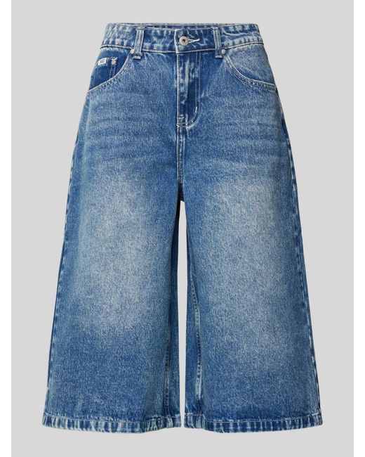 The Ragged Priest Korte Relaxed Fit Jeans in het Blue