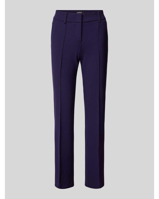 Cambio Slim Fit Stoffen Broek Met Vaste Persplooien, Model 'Farah' in het Blue