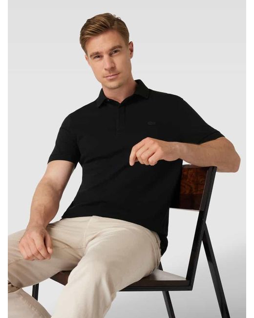 Lacoste Regular Fit Business-Hemd mit Strukturmuster Modell 'HANK' in Black für Herren