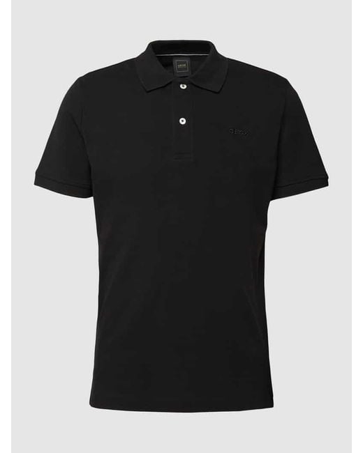 Geox Poloshirt mit Seitenschlitzen Modell 'Piquee uni' in Black für Herren