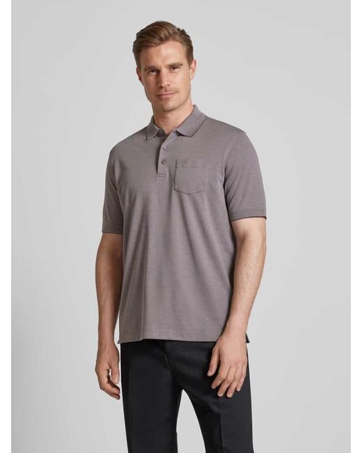 Bugatti Regular Fit Poloshirt mit Brusttasche in Gray für Herren