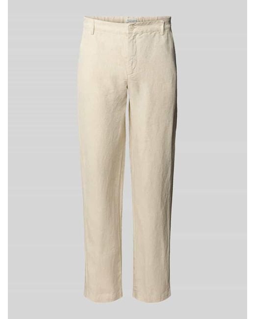 Casual Friday Regular Fit Leinenhose mit Gürtelschlaufen Modell 'Pandrup' in Natural für Herren