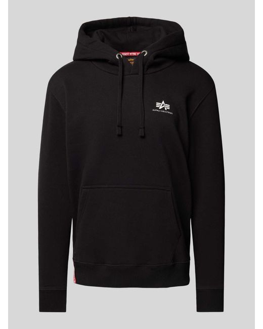 Alpha Industries Hoodie Met Labelprint in het Black voor heren