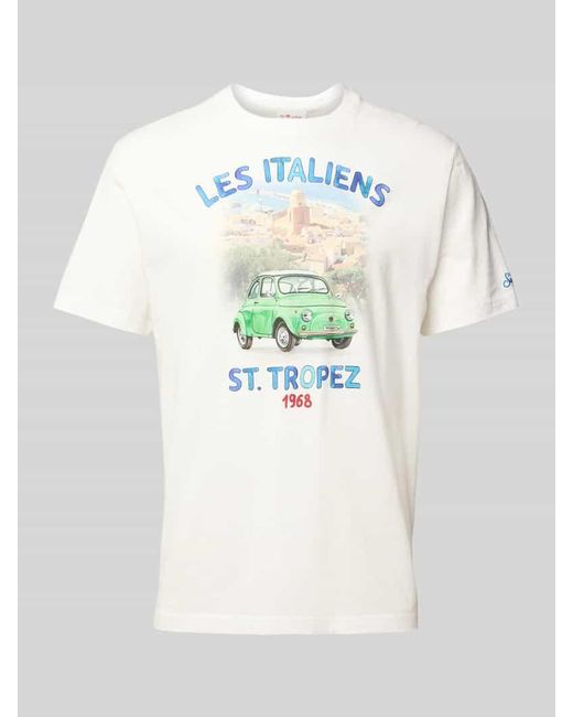 Mc2 Saint Barth T-Shirt mit Motiv- und Label-Print in White für Herren
