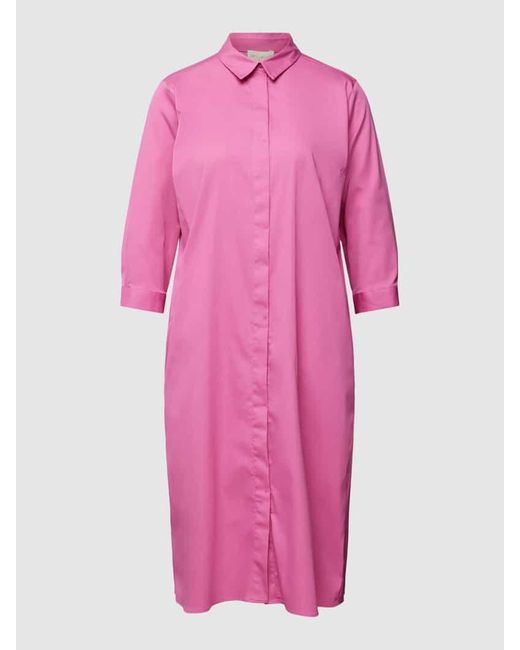 Milano Italy Pink Knielanges Hemdblusenkleid mit 3/4-Arm