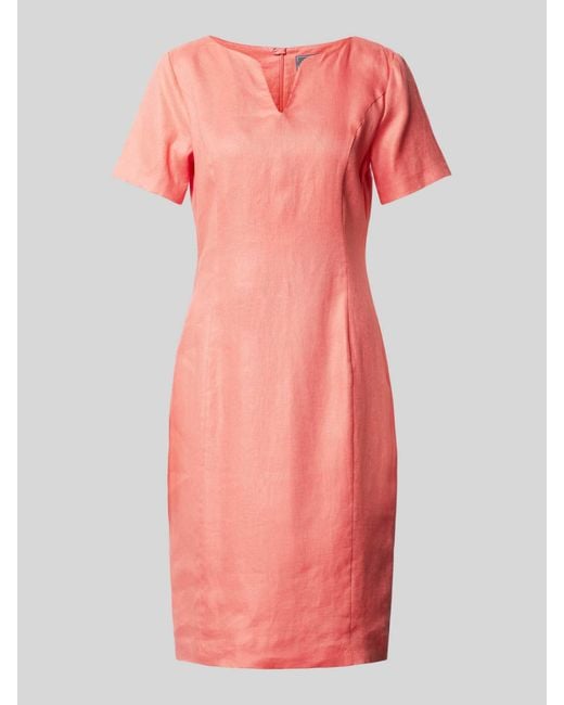 White Label Pink Knielanges Kleid mit V-Ausschnitt