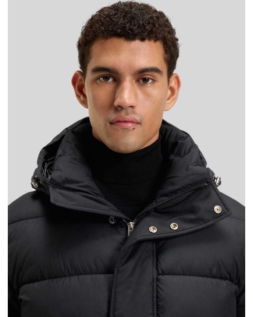 Boss Regular Fit Gewatteerde Lange Jas Met Tweewegsritssluiting, Model 'Cenuto' in het Black voor heren
