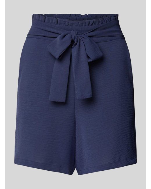 Vila Blue High Waist Shorts mit Bindegürtel Modell 'RASHA'
