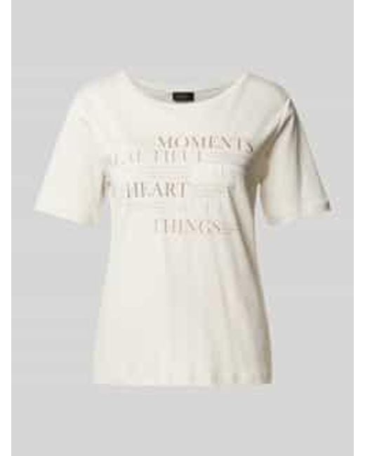 Monari T-shirt Met Statementprint in het Natural