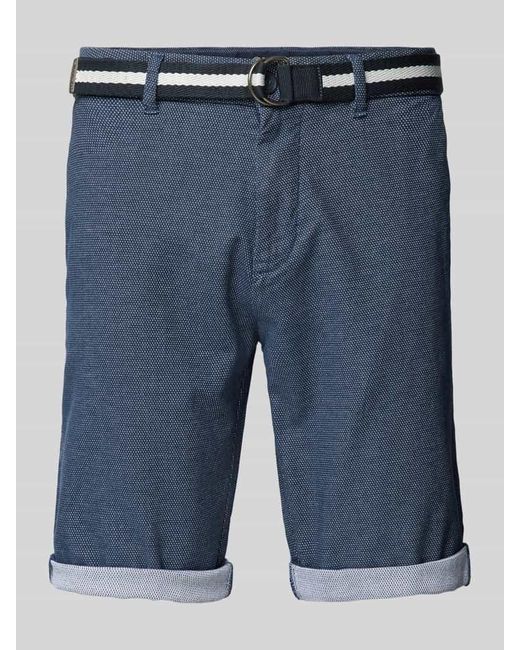 Tom Tailor Slim Fit Chino-Shorts mit Gürtel in Blue für Herren