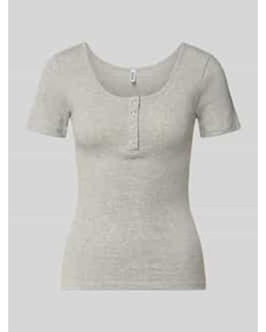 Pieces Slim Fit T-Shirt Van Katoenmix Model 'Kitte' in het Gray