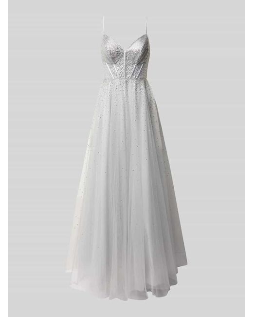 Jake*s White Abendkleid mit Herz-Ausschnitt