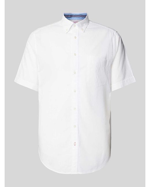 Christian Berg Men Vrijetijdsoverhemd Met Button-downkraag in het White voor heren