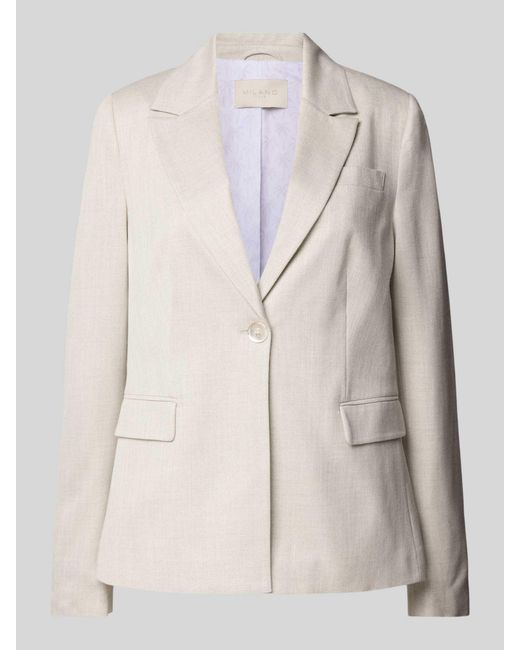 Milano Italy Regular Fit Blazer Met Klepzakken in het Natural