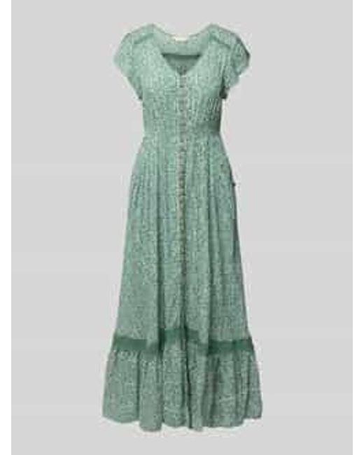 Apricot Midi-jurk Met Gehaakt Kant in het Green