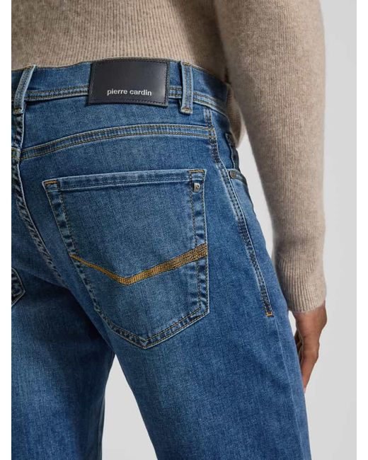 Pierre Cardin Tapered Fit Jeans im 5-Pocket-Design Modell 'LYON' in Blue für Herren