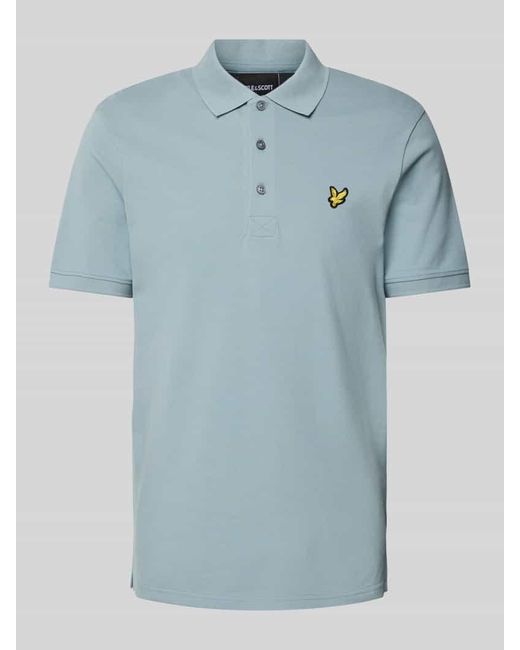 Lyle & Scott Slim Fit Poloshirt mit Logo-Patch in Blue für Herren