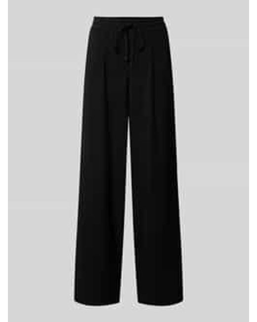 Cambio Wide Leg Stoffen Broek Met Bandplooien in het Black