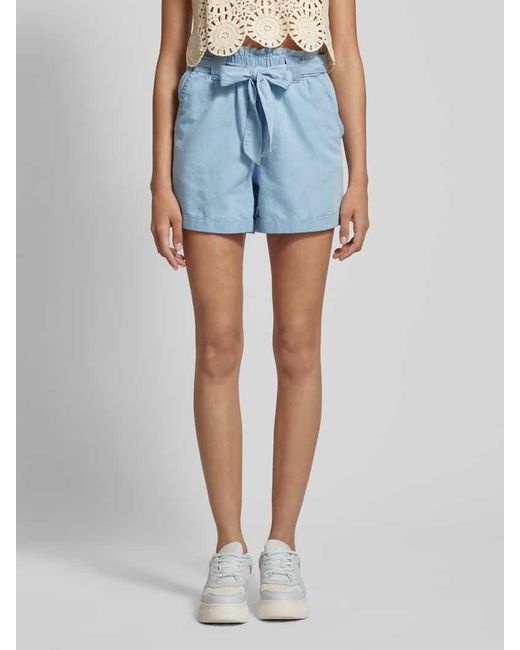 ONLY Blue Loose Fit High Waist Shorts mit Bindegürtel Modell 'BEA SMILLA'