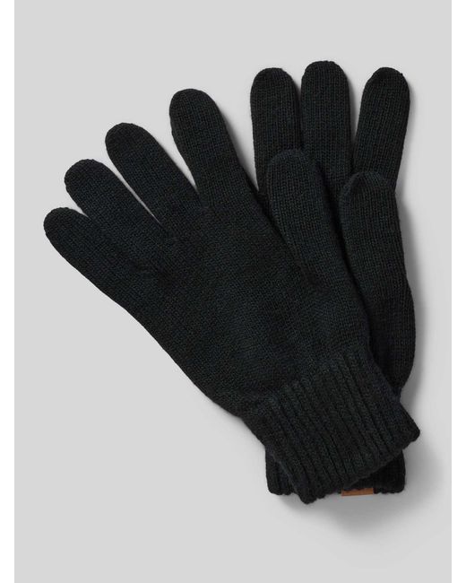 Bugatti Handschoenen Van Een Mix Van Katoen En Viscose Met Kasjmier, Model 'Solid' in het Black voor heren