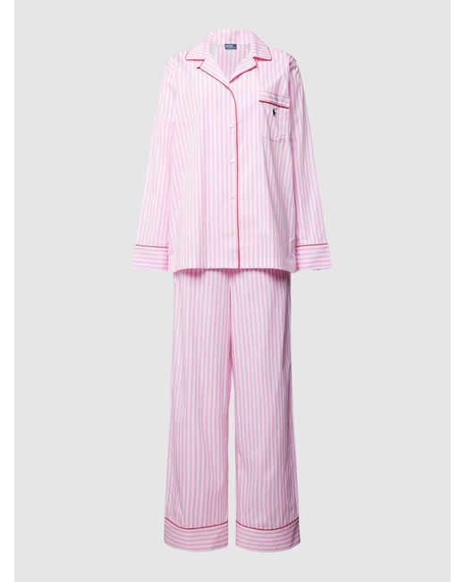 Polo Ralph Lauren Pink Pyjama mit Brusttasche Modell 'Valentine'