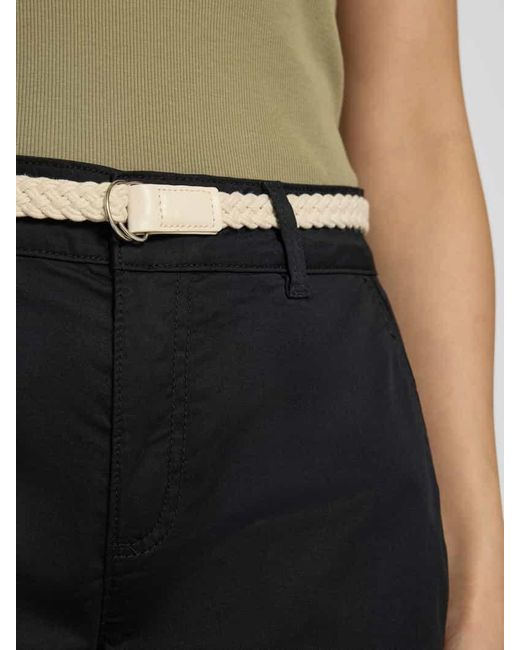 S.oliver Black Regular Fit Chinoshorts mit geflochtenem Gürtel
