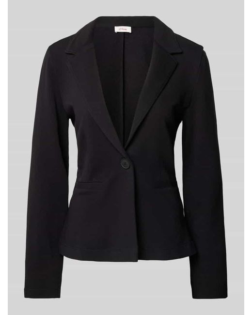 S.oliver Black Slim Fit Blazer in unifarbenem Design