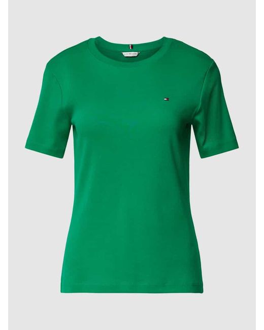 Tommy Hilfiger Green T-Shirt mit Label-Stitching
