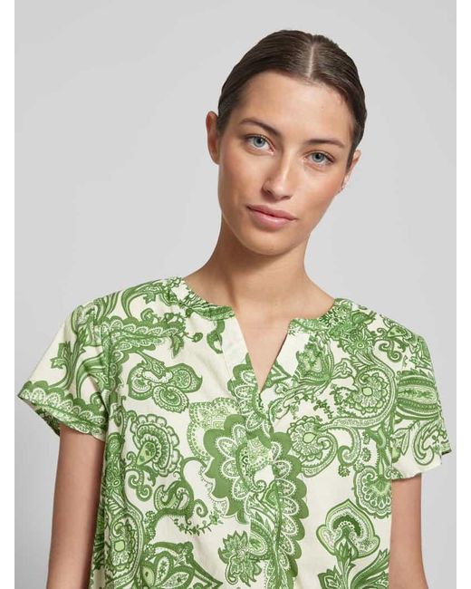 Soya Concept Green Blusenshirt mit Paisley-Muster