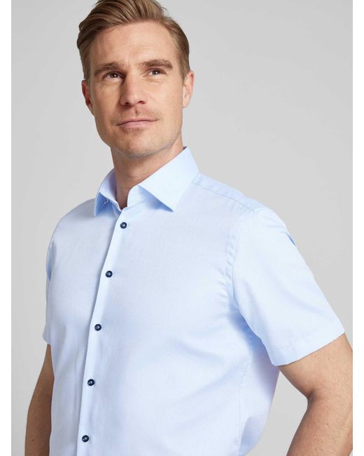 Christian Berg Men Regular Fit Zakelijk Overhemd Met 1/2-mouwen in het Blue voor heren