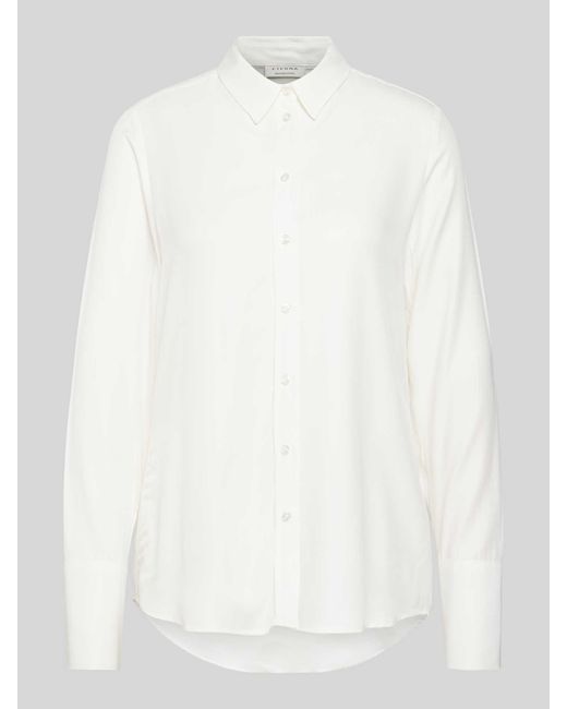 Eterna Overhemdblouse Met Platte Kraag in het White