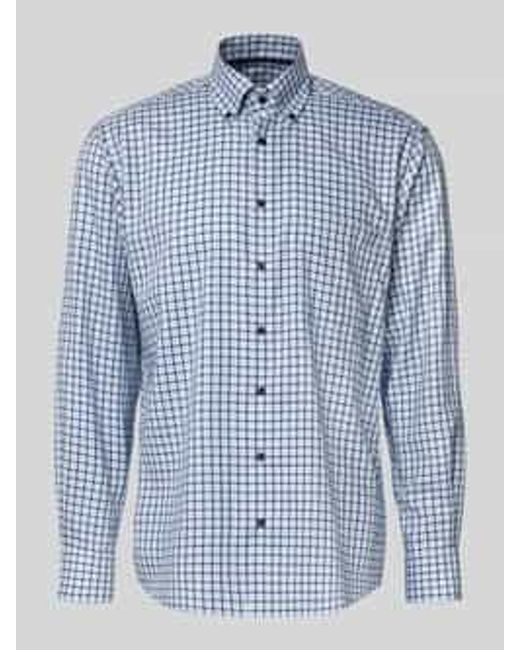 Eterna Comfort Fit Zakelijk Overhemd Met Button-Downkraag in het Blue voor heren