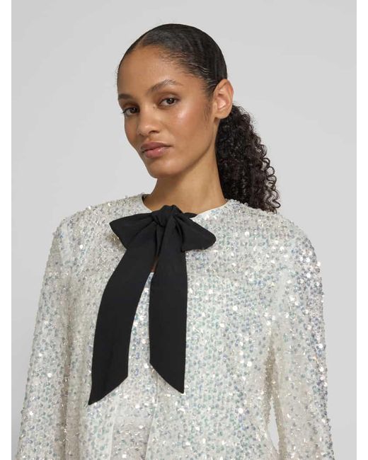 Marc Cain Gray Regular Fit Blazer mit Pailletten und Schluppe