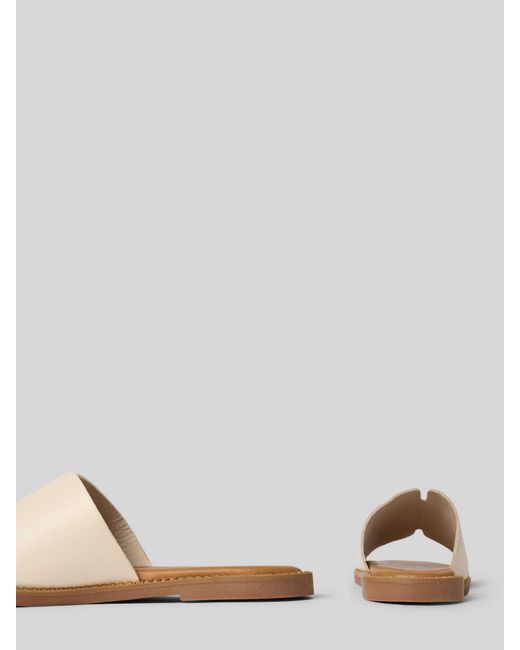 Tamaris Slippers Van Leer Met Licht Gestructureerde Zool in het Natural